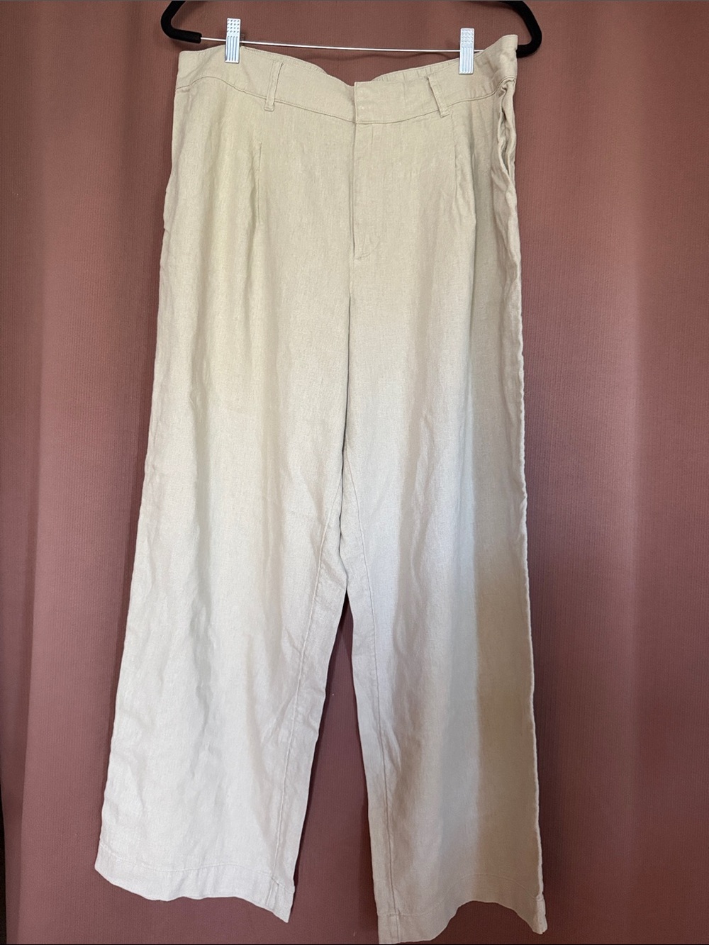 a new day Women's Olive Linen Wide Leg Pants